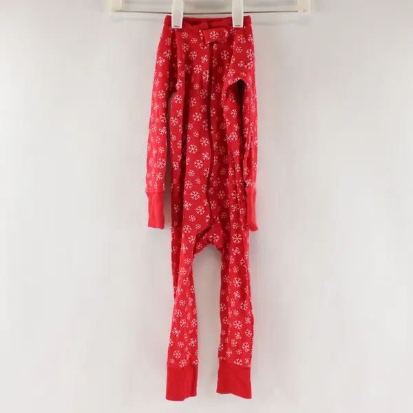 Gerber Red and White Snowflake Pattern Long-Sleeved One-Piece Size 24 Mo