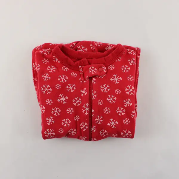 Gerber Red and White Snowflake Pattern Long-Sleeved One-Piece Size 24 Mo