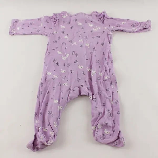 Carter's Swan Design Purple One-Piece Footie Pajamas Girls' 6 Months