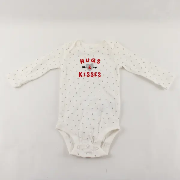 Carter's Hugs & Kisses White Long-Sleeved One-Piece 9 Months