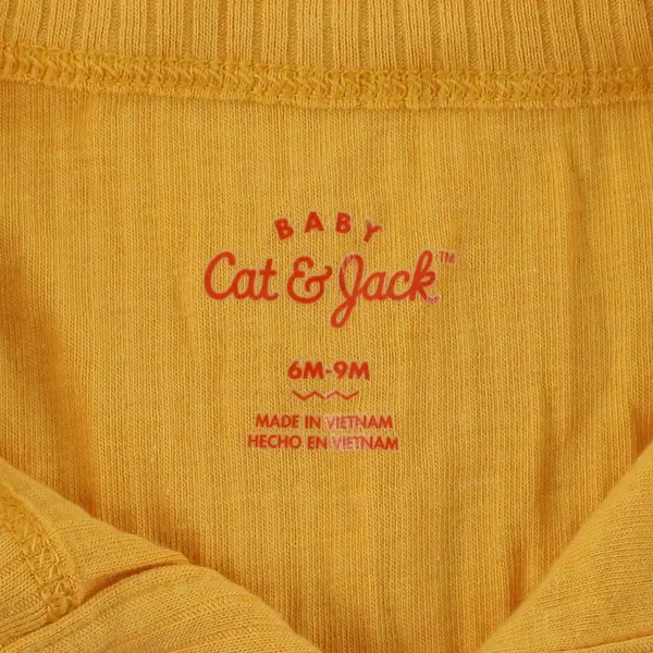 NWT Cat & Jack Mustard Yellow Ribbed Short-Sleeved One-Piece 6M-9M