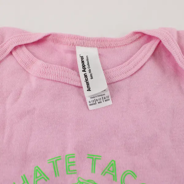 American Apparel I Hate Tacos Funny Novelty One-Piece 6-12 Months