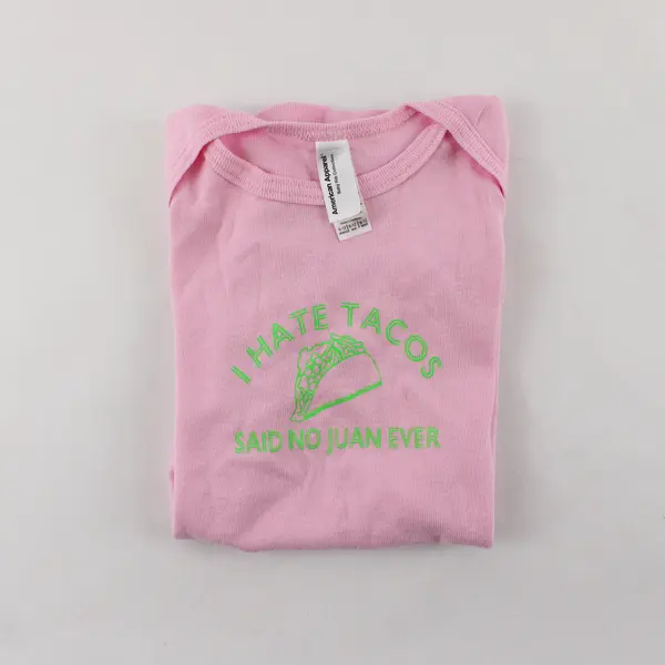 American Apparel I Hate Tacos Funny Novelty One-Piece 6-12 Months