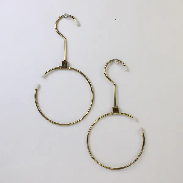 Lot of 2 Gold-Tone Metal Scarf Hangers