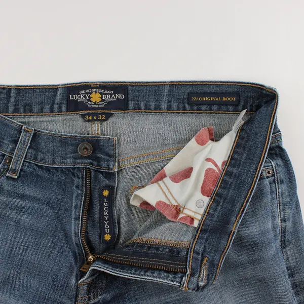 Lucky Brand Jeans Mens 34x32 Medium Wash 221 Original Bootcut Denim Jeans - FLAW
