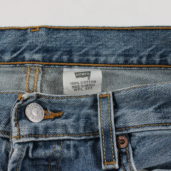 Levi's 501 Shorts Men's 34 Blue Denim Raw Hem Button Fly Medium Wash Cutoff