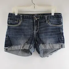 Maurices Women's 9/10 Reg Dark Wash Cuffed Denim Jean Shorts - 3.5" Inseam