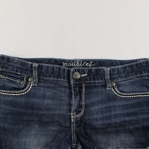 Maurices Women's 9/10 Reg Dark Wash Cuffed Denim Jean Shorts - 3.5" Inseam