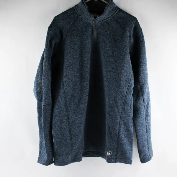 Eddie Bauer Blue Stand Collar 1/4-Zip Jacket Men's TL