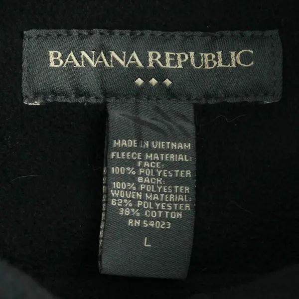 Banana Republic Black Fleece Zip-Up Vest Men's Large