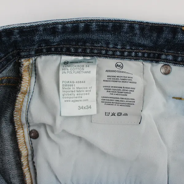 AG Adriano Goldschmied Mens 34x34 Medium Wash "The Graduate" Straight Denim Jean