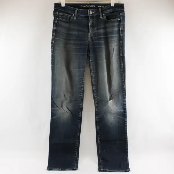 Calvin Klein Men's 29x32 Dark Wash Straight Leg Denim Jeans
