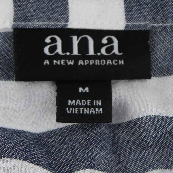 A New Approach Blue & White Striped Roll-Tab Sleeve Blouse Women's Medium