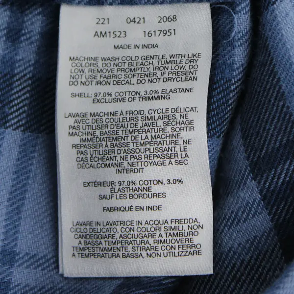 Columbia Blue Plaid Flannel Button-Up Men's Large