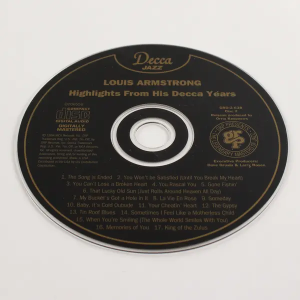 Louis Armstrong Double CD Set Highlights From His Decca Years 1994   # GRD-2-638