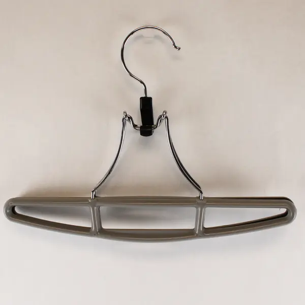 Lot of 4 Vintage Gray Plastic Clamp Clothes Hangers