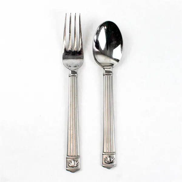 Lot of 2 Pfaltzgraff PFF14 Stainless Steel 8" Dinner Fork & 7.5" Soup Spoon
