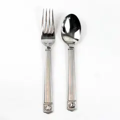 Lot of 2 Pfaltzgraff PFF14 Stainless Steel 8" Dinner Fork & 7.5" Soup Spoon