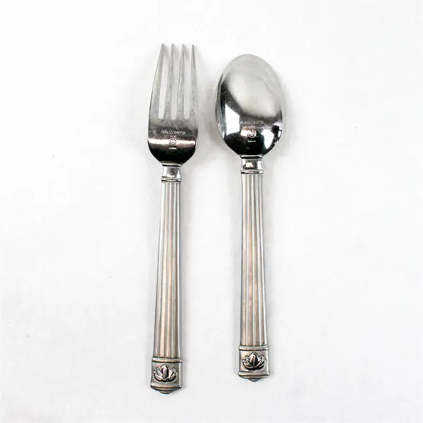 Lot of 2 Pfaltzgraff PFF14 Stainless Steel 8" Dinner Fork & 7.5" Soup Spoon
