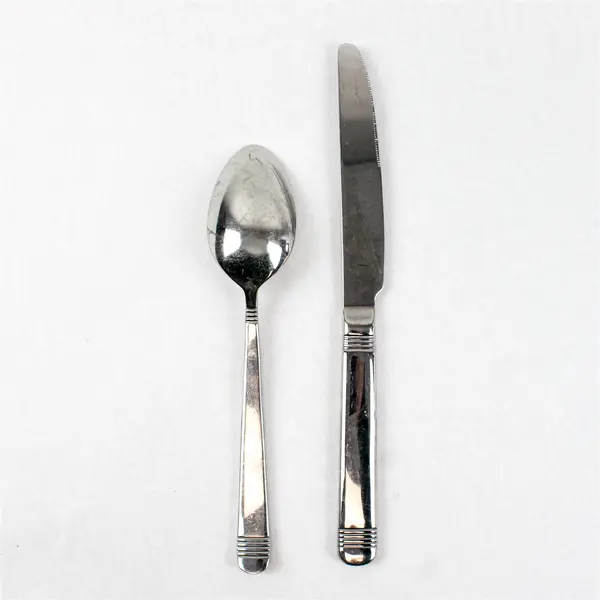 Lot of 2 Retroneu Equation Stainless Steel Oval Soup Spoon 8" and Knife 9.5"