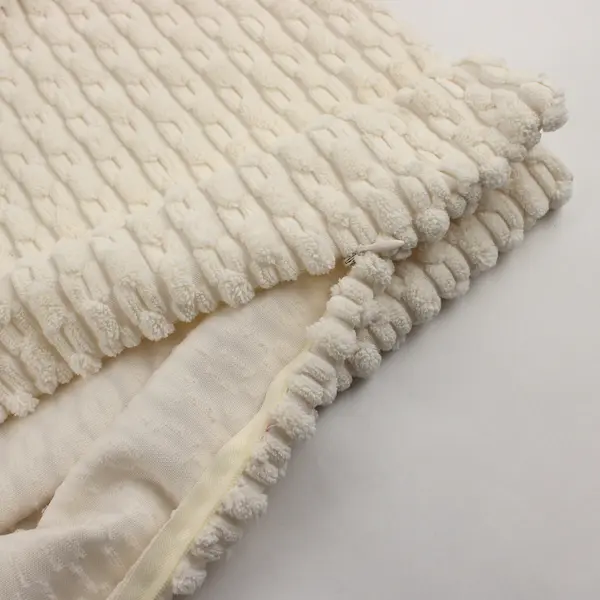 Lot Of 2 Unbranded Matching Fluffy Solid White Square Throw Pillow Covers 24"
