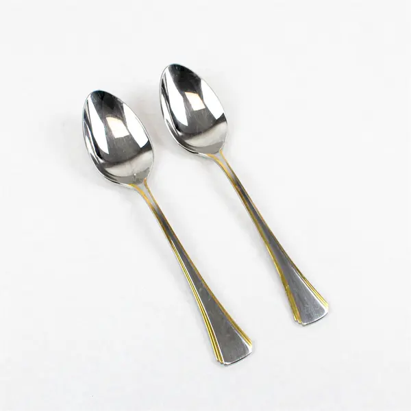 Lot of 2 Reed & Barton Gold Golden Miro Stainless Steel Serving Spoons 8.5"