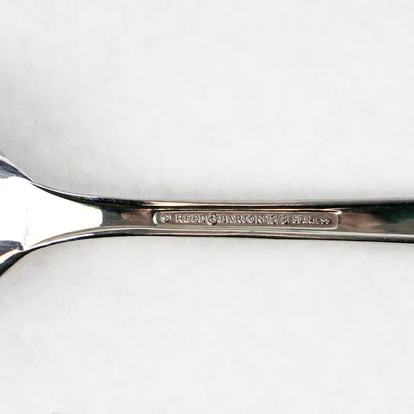 Lot of 2 Reed & Barton Gold Golden Miro Stainless Steel Serving Spoons 8.5"