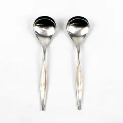 Lot of 2 Reed & Barton Etude Stainless Steel Sugar Spoons 6"