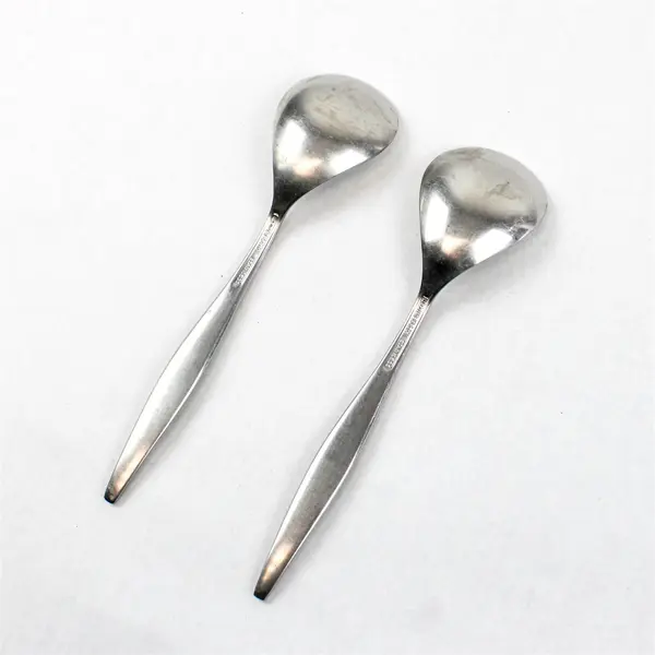 Lot of 2 Reed & Barton Etude Stainless Steel Sugar Spoons 6"