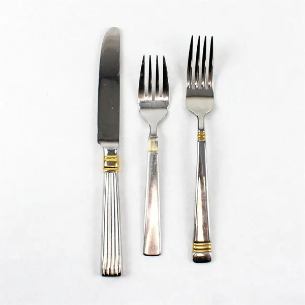 Lot of 3 Reed & Barton Golden Crescendo Stainless Fork, Salad Fork and Knife