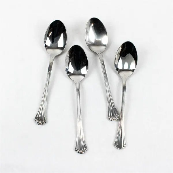 Lot of 4 Reed & Barton Esteril Stainless Steel Oval Soup Spoons 7-1/8"