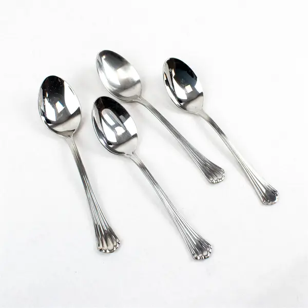 Lot of 4 Reed & Barton Esteril Stainless Steel Oval Soup Spoons 7-1/8"