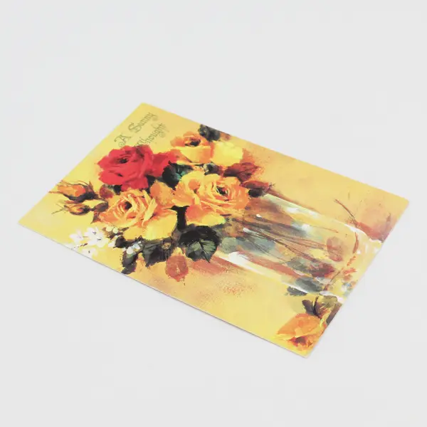 Vintage Fantusy Floral Design Get Well Card UNUSED