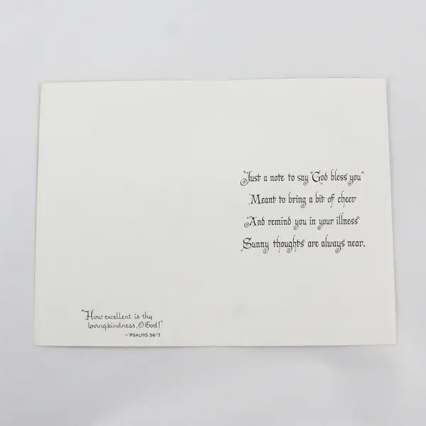 Vintage Fantusy Floral Design Get Well Card UNUSED