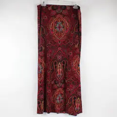 Vintage Susan Lawrence Red Paisley Boho Maxi Skirt Women's Large