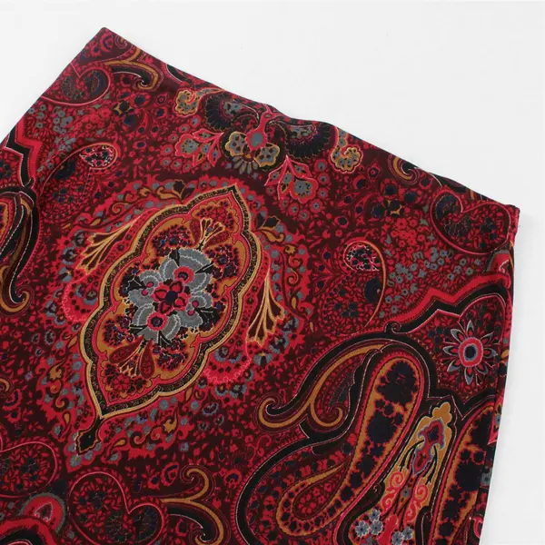 Vintage Susan Lawrence Red Paisley Boho Maxi Skirt Women's Large
