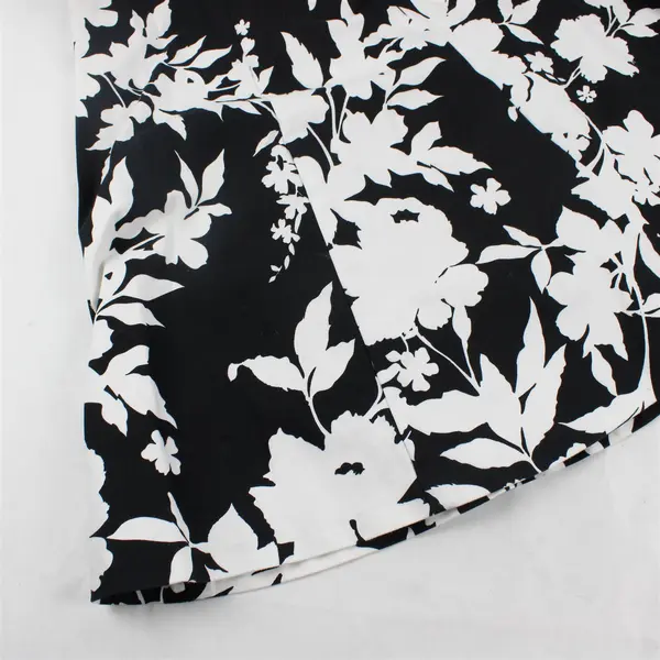 American Living Black & White Floral Empire Waist Knee-Length Dress Women's 4