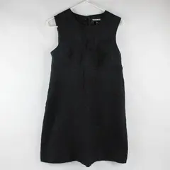 Mac & Jac Shimmery Black Empire Waist Sleeveless Shift Dress Women's Size 8