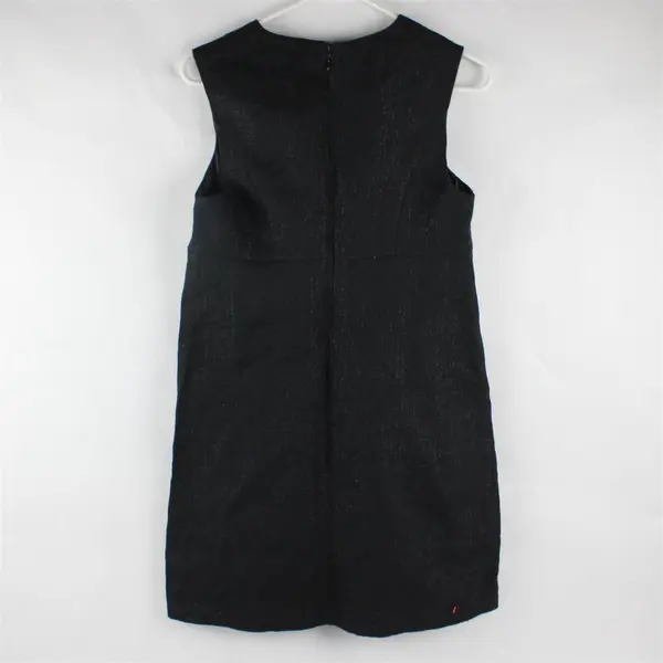 Mac & Jac Shimmery Black Empire Waist Sleeveless Shift Dress Women's Size 8