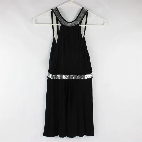 Forever 21 Black Sleeveless Top Silver Sequin Top Women's Small