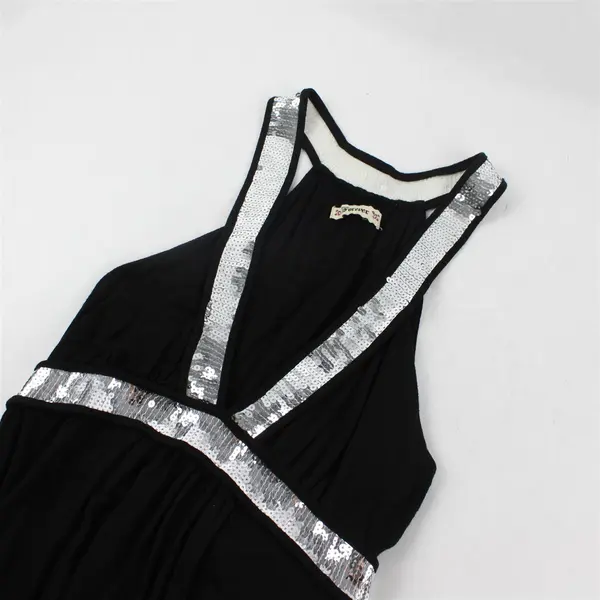 Forever 21 Black Sleeveless Top Silver Sequin Top Women's Small