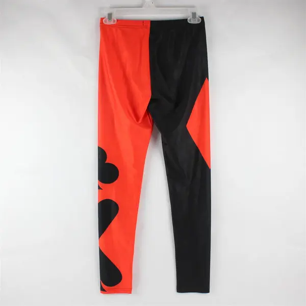 Romwe Black and Red Card Suit Leggings Women's Medium