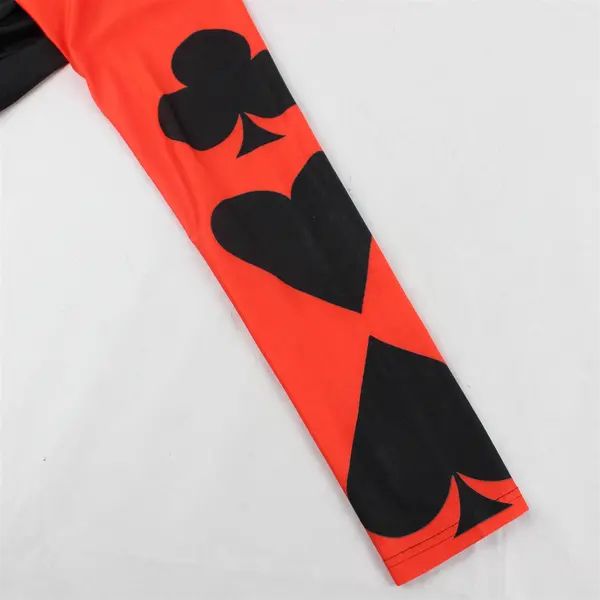 Romwe Black and Red Card Suit Leggings Women's Medium