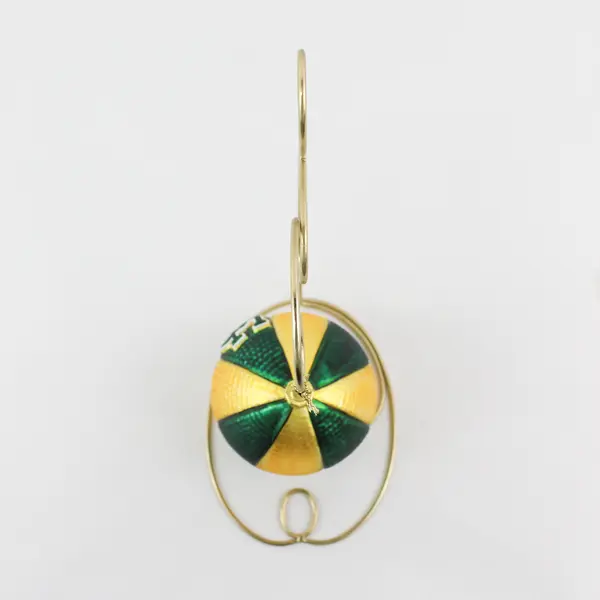 University of Oregon Mercury Glass Ornament With Brass Ornament Stand