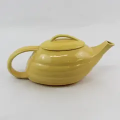 Vintage  1940s Bauer Pottery Yellow Aladdin Style 4 Cup Teapot