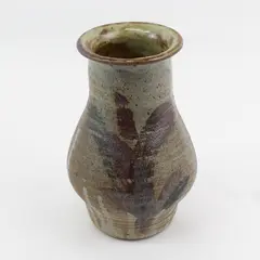 Handmade And Painted Brown And Gray Art Pottery Vase Signed James Towes