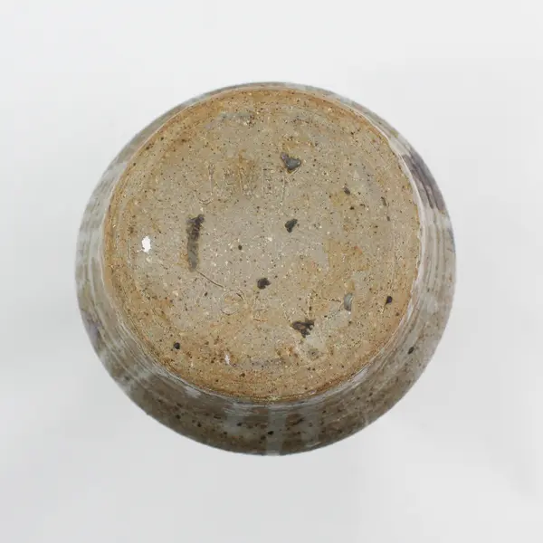 Handmade And Painted Brown And Gray Art Pottery Vase Signed James Towes