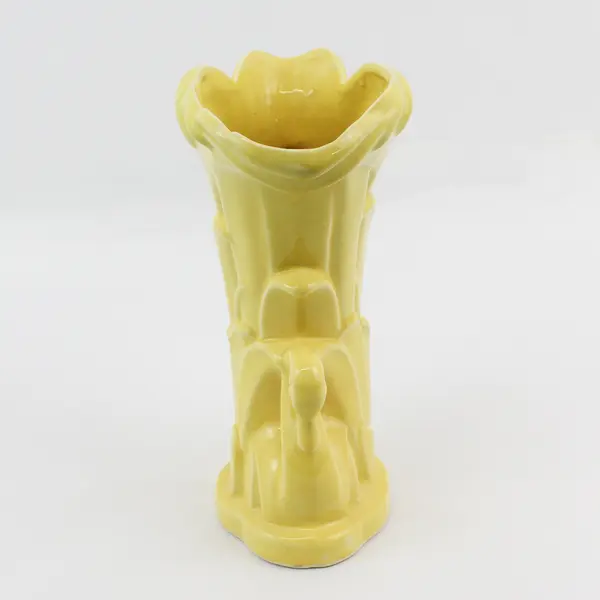 Vintage McCoy Pottery Swan Vase Yellow 9.25"