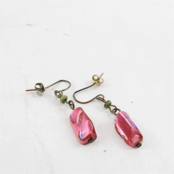Pink Beaded Necklace and Dangle Earrings Set Demi-Parure