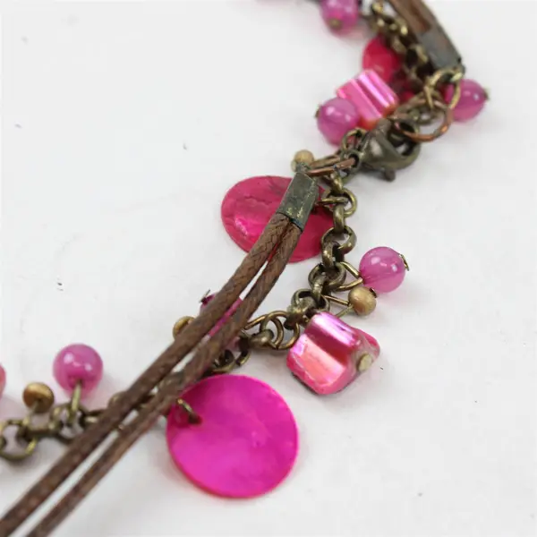 Pink Beaded Necklace and Dangle Earrings Set Demi-Parure